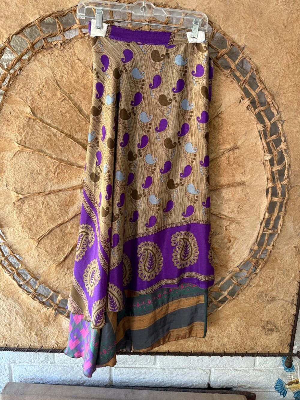 🌀 Reversible Silk Sari Wrap Maxi Skirt | Two Looks in One | One Size Fits Most